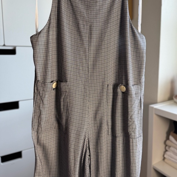 Rampage Gray Checkered Spring Summer Sleeveless Jumpsuit Overall Size Medium - Picture 5 of 6